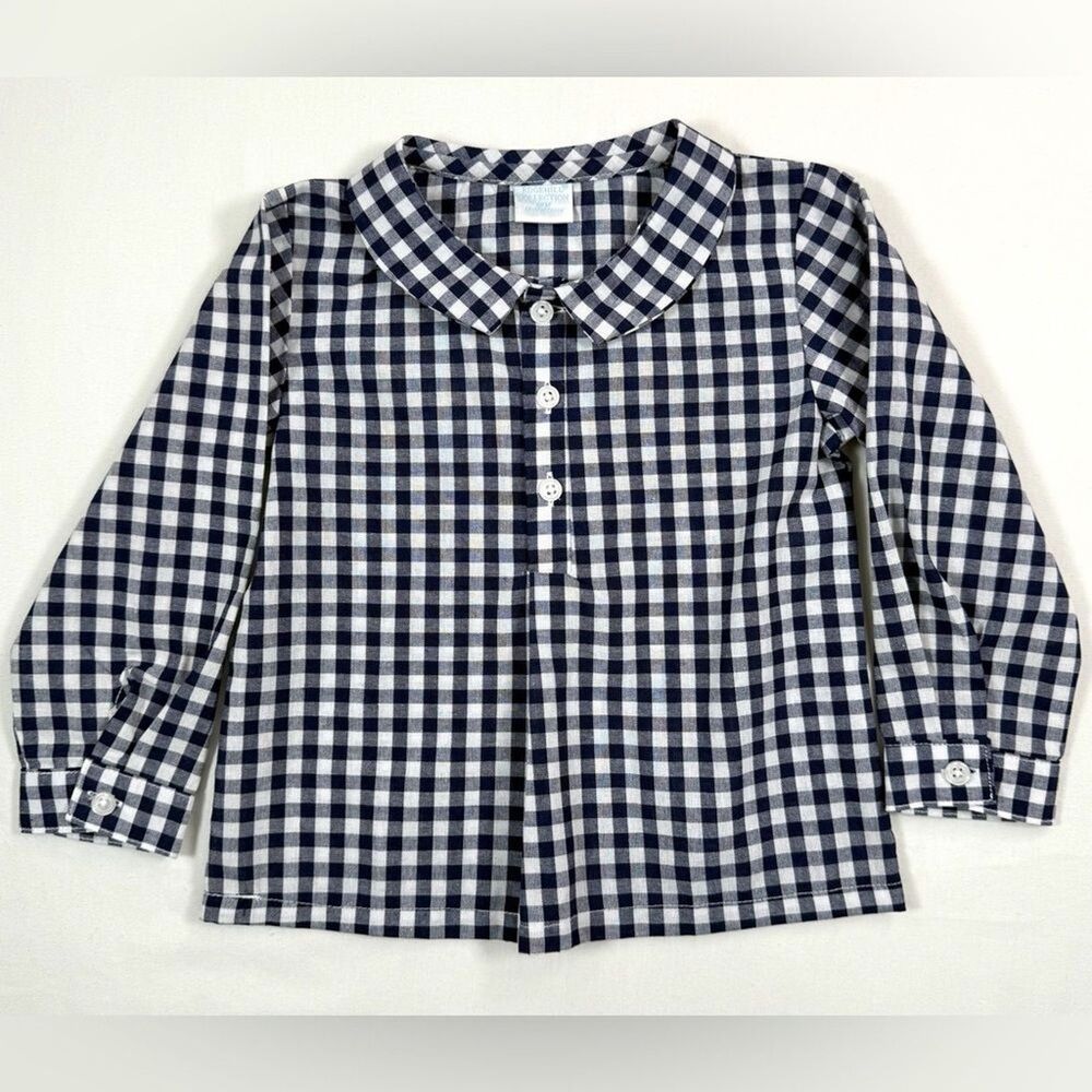 EDGEHILL COLLECTION Baby Boys’ Gingham Plaid Long Sleeve Casual Button Down 18M